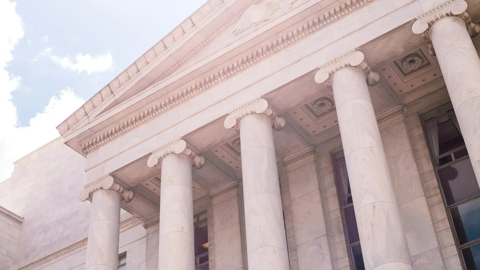Neoclassical government building with stone columns